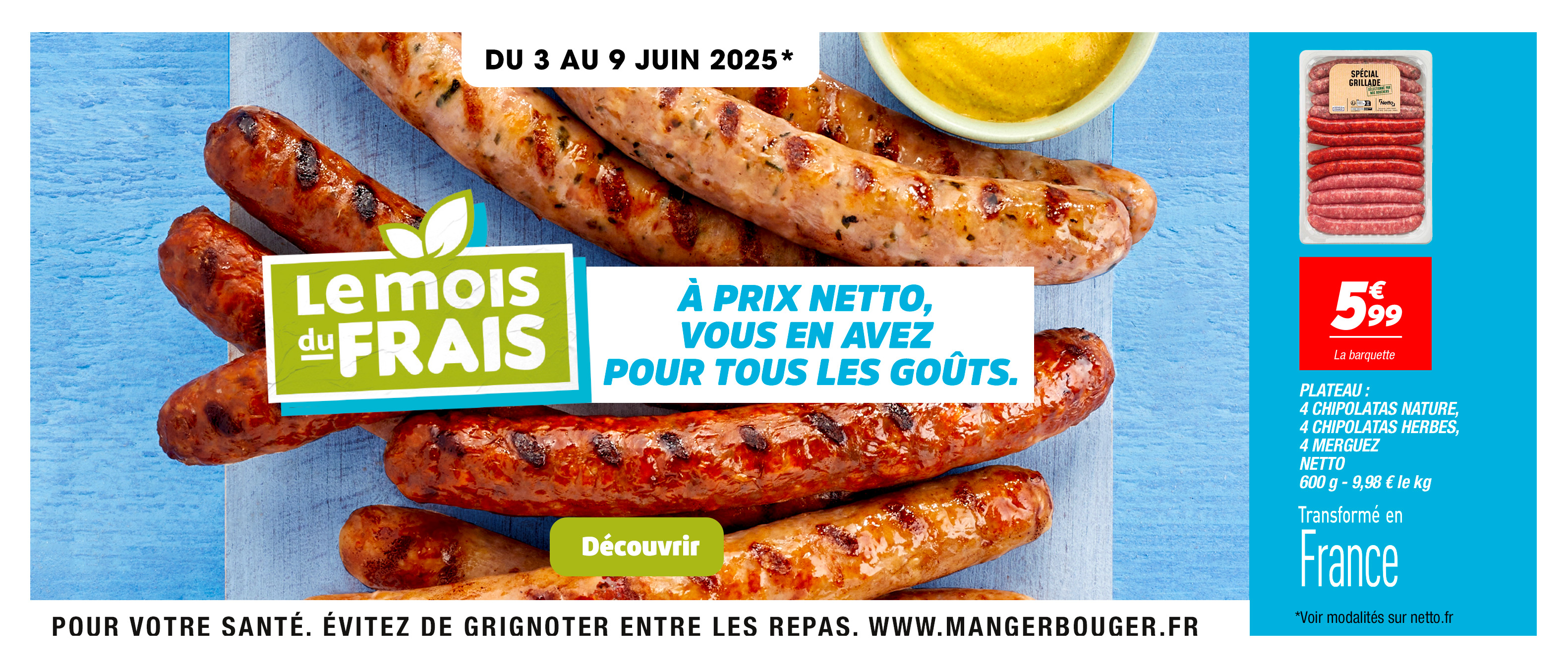 Le mois du frais offre merguez chez Netto