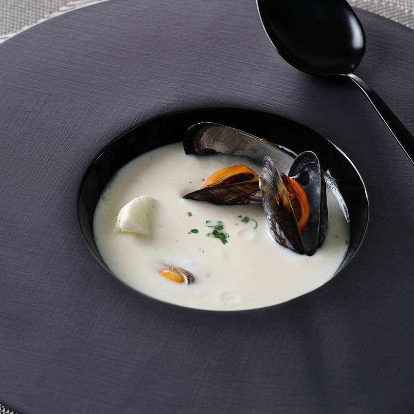 Velouté de chou-fleur aux moules 