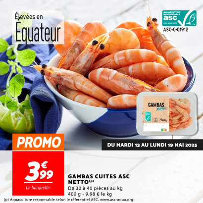 Gambas cuites ASC Netto Gambas cuites ASC Netto