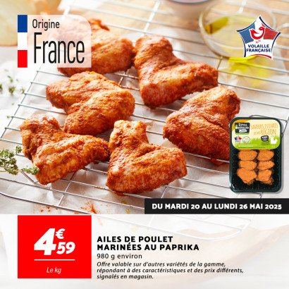 Ailes de poulet marinées au paprika chez Netto