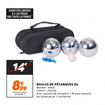 Boules de pétanques x3 chez Netto