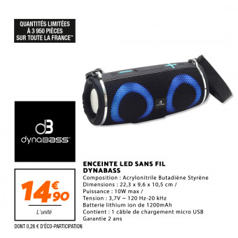 Enceinte led sans fil - DYNABASS chez Netto