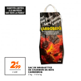 Sac de briquettes de charbon de bois - CARBOBRIQ chez Netto