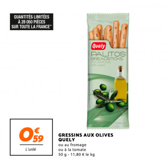 Gressins aux olives chez netto