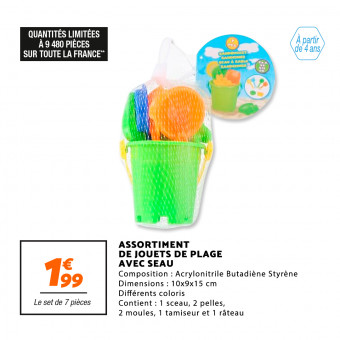 Assortiment de jouets de plage avec seau chez Netto