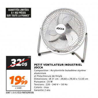 Petit ventilateur industriel - JOCCA chez Netto