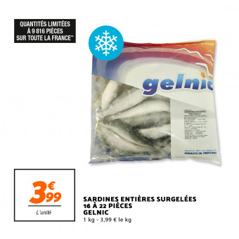 Sardines entières surgelées 16 à 22 pièces - GELNIC chez Netto